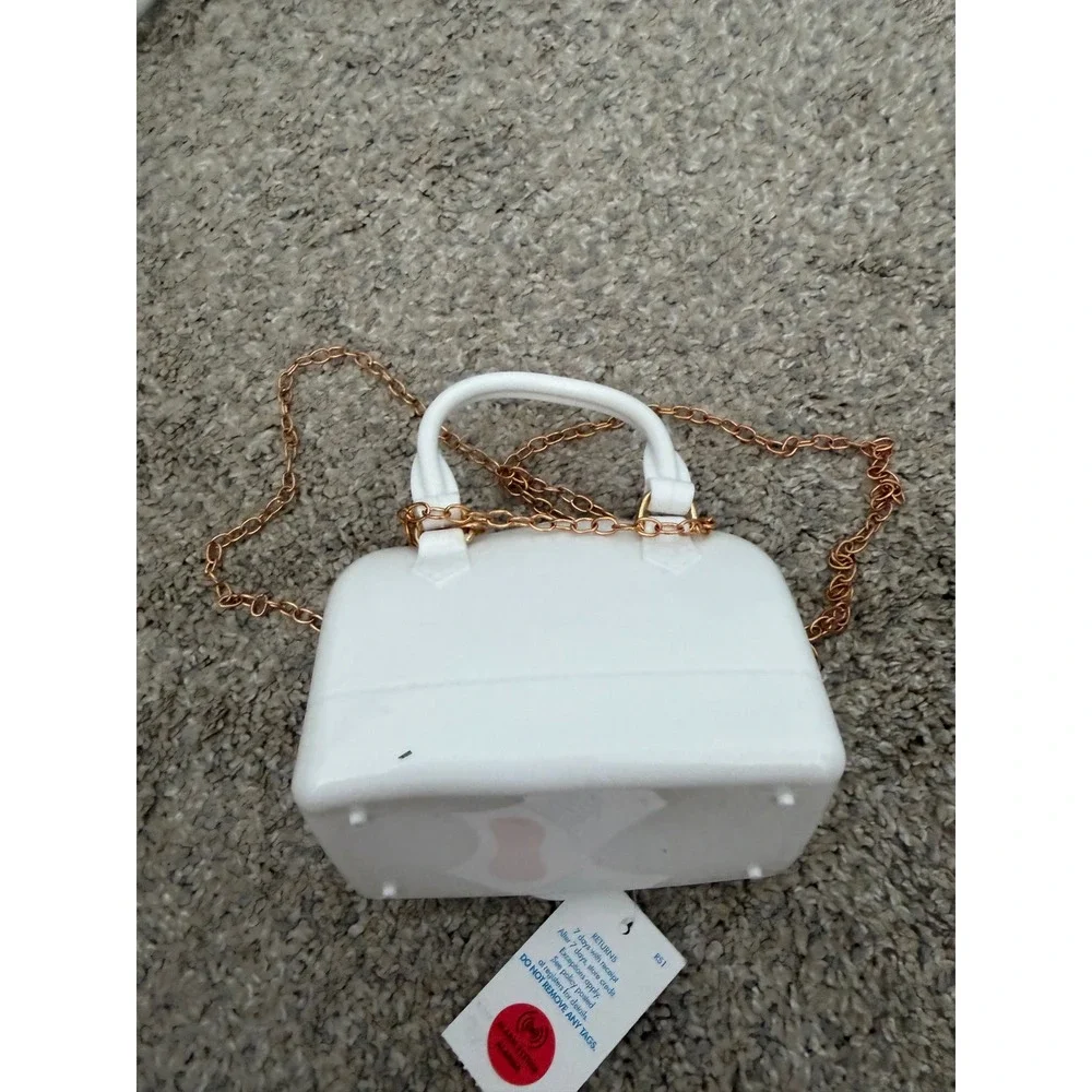Mini White Jelly Purse with Gold Chain – NWT